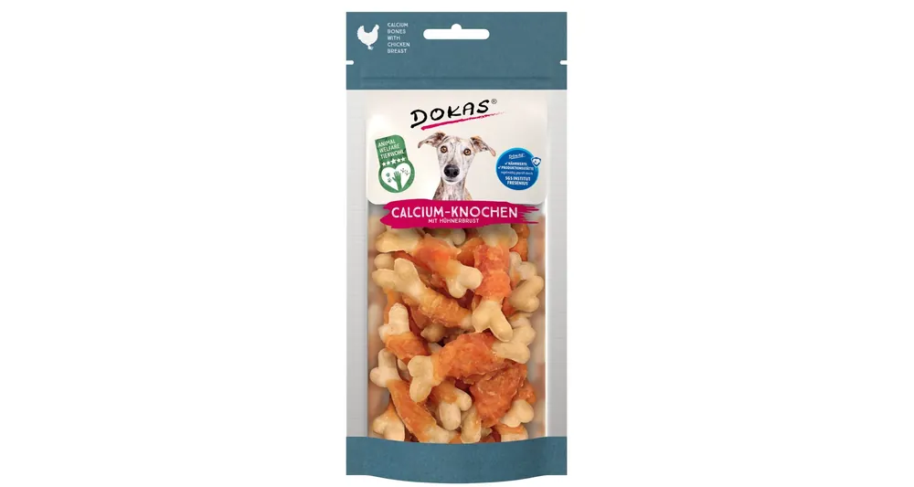 BALENÍ 11 ks – Dokas Kalciové kostičky s kuřecím masem Animal Welfare 75 g Originální