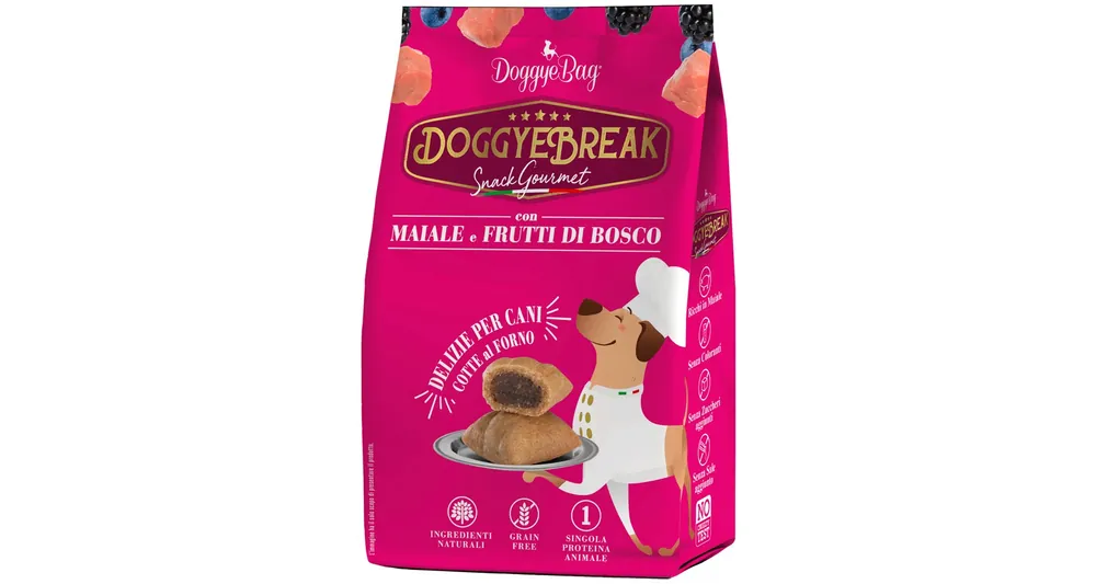 BALENÍ 6 ks – DoggyeBag DoggyeBreak s vepřovým masem a lesními plody 180 g Horká Nabídka