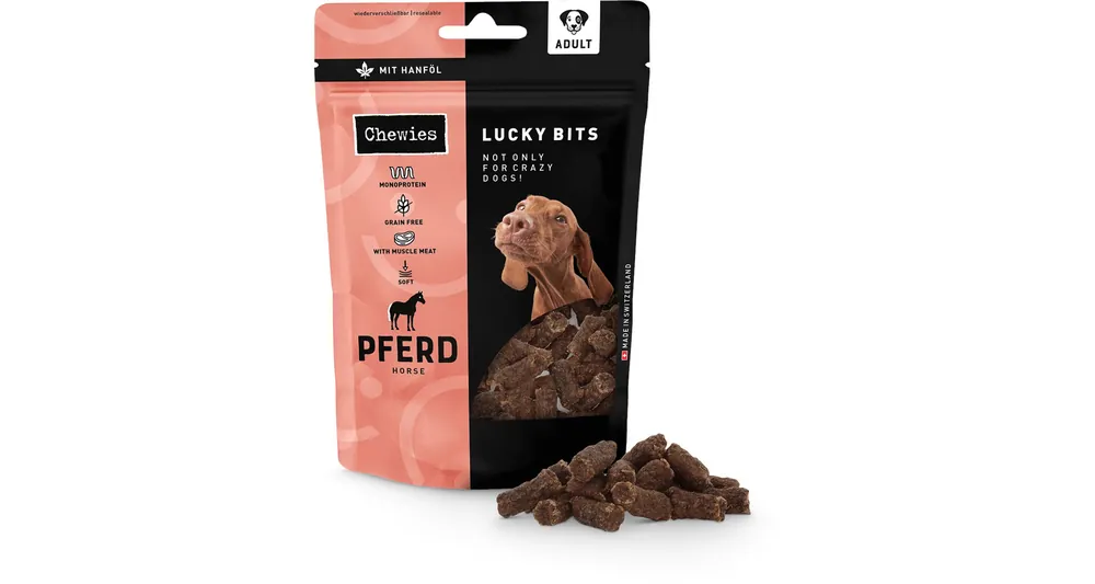 Přímo Od Výrobce BALENÍ 8 ks – Chewies Lucky Bits s koňským masem 80 g