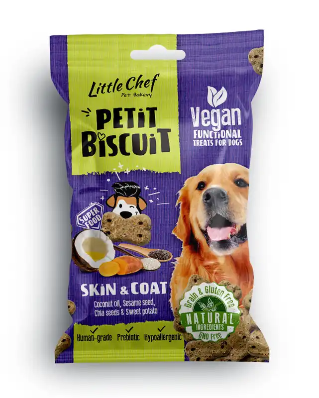 Poslední Šance BALENÍ 7 ks – Little Chef Pettit Biscuit Grain Free – Skin and Coat 100 g