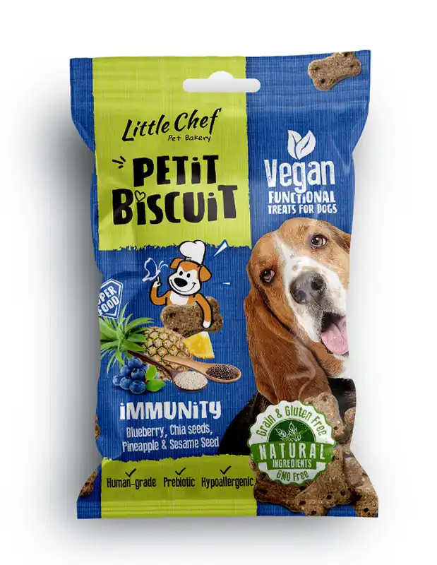 Zlevněný BALENÍ 7 ks – Little Chef Pettit Biscuit Grain Free – Immunity 100 g