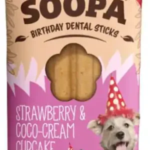 Super Cena Soopa Dentální tyčinky Cupcake s jahodami a kokosem 100 g