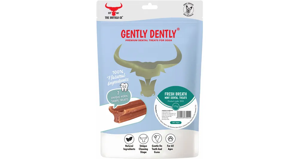 The Buffalo Co. Gently Dently Dentální pamlsky s mátou a mořskou řasou 175 g Kup Teď
