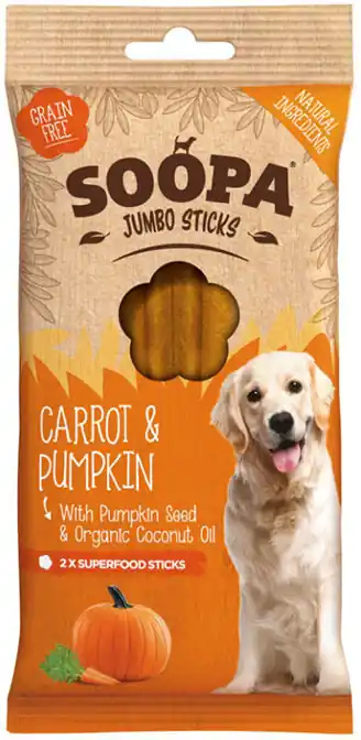Sezónní Sleva Soopa Dentální tyčinky Jumbo s mrkví a dýní 170 g