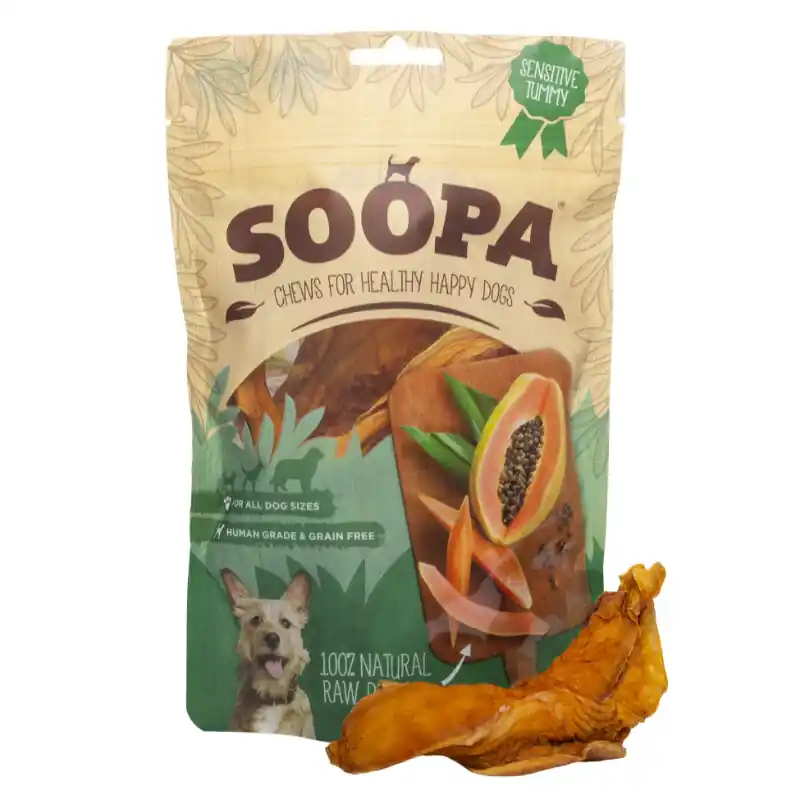 Časově Omezené BALENÍ 10 ks – Soopa Natural Chews Papája 85 g