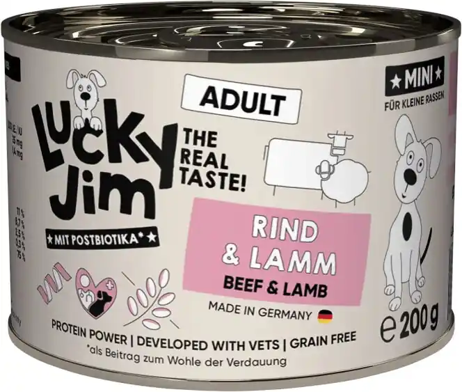 Lucky Jim Classic MINI Adult s hovězím a jehněčím masem 200 g Nízká Cena
