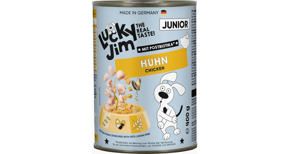 Akční Cena BALENÍ 6 ks – Lucky Jim Classic Junior s kuřecím masem 400 g