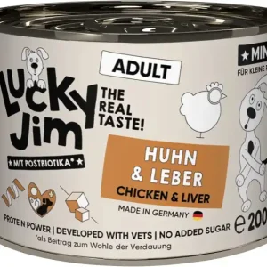 BALENÍ 6 ks – Lucky Jim Classic MINI Adult s kuřecím masem a játry 200 g Tovární Cena