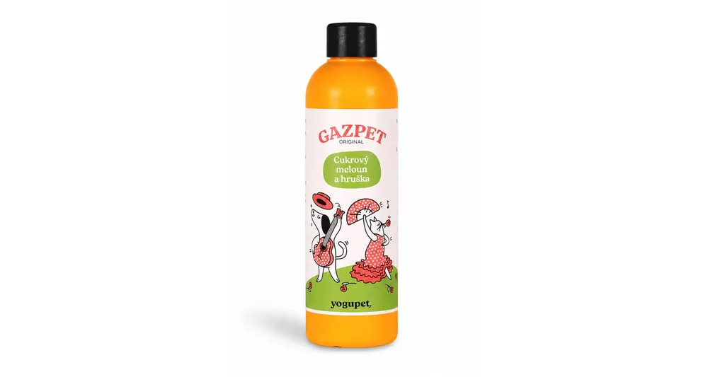 Yogupet Gazpet jogurtový nápoj s cukrovým melounem a hruškou 250 ml Výhodná Nabídka