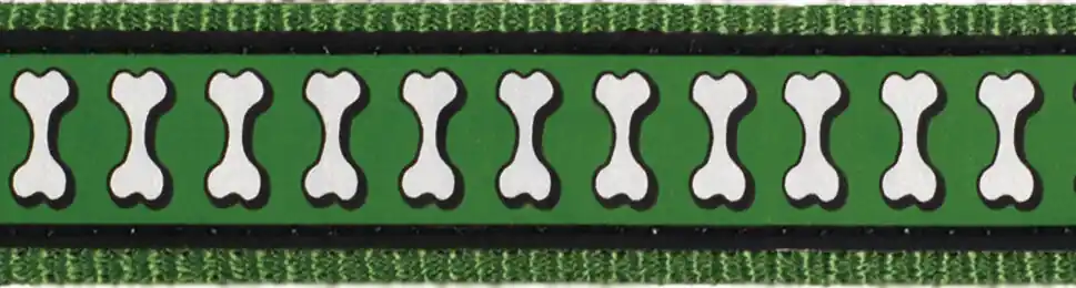 Red Dingo vodítko přepínací reflexní – Bones Green – 12 mm x 2 m Nízká Cena