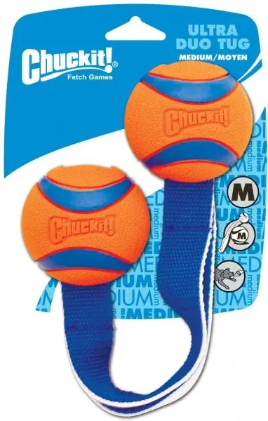 Nejlepší Cena Chuckit! Ultra Duo Tag přetahovadlo s dvěma míčky – Medium 6,5 cm