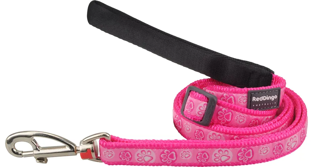 Red Dingo vodítko – Paw Impressions Hot Pink – 12 mm x 1,8 m Nová Kolekce
