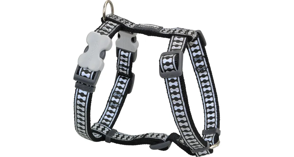 Red Dingo postroj reflexní – Bones Black – 25 mm x 71-113 cm Novinka