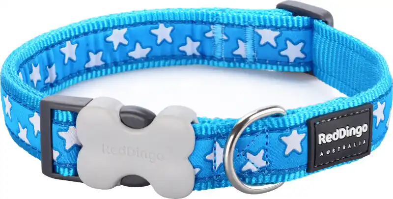 Ověřený Red Dingo obojek – Stars White – 25 mm x 41-63 cm