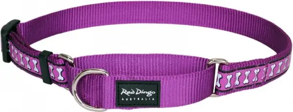 Kup Teď Red Dingo obojek polostahovací reflexní – Bones Purple – 15 mm x 26-40 cm