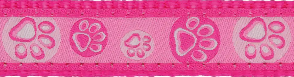 Red Dingo vodítko přepínací – Paw Impressions Hot Pink – 15 mm x 2 m Sezónní Sleva
