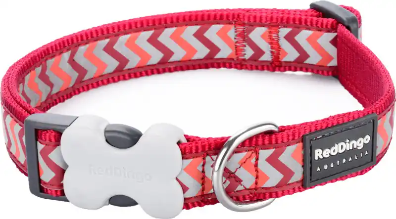 Vrácení Zdarma Red Dingo obojek reflexní – Ziggy Red – 25 mm x 41-63 cm