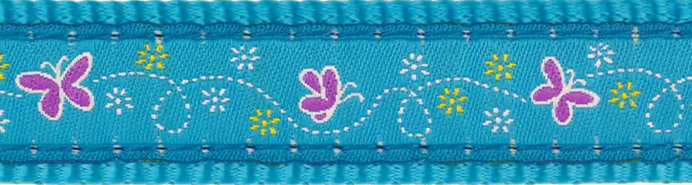 Omezená Nabídka Red Dingo vodítko přepínací – Butterfly Turquoise – 20 mm x 2 m