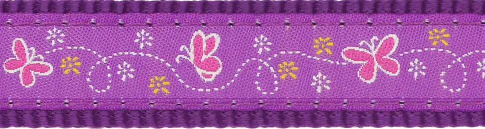 Red Dingo vodítko přepínací – Butterfly Purple – 12 mm x 2 m Cenová Bomba