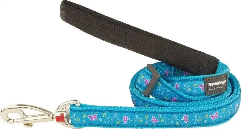 Pouze Dnes Red Dingo vodítko – Butterfly Turquoise – 12 mm x 1,8 m
