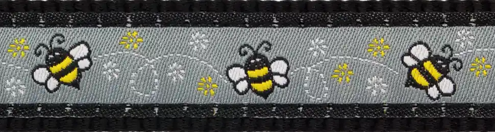 Ihned K Objednání Red Dingo vodítko přepínací – Bumble Bee Black – 25 mm x 2 m