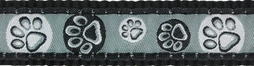 Must-Have Red Dingo vodítko přepínací – Paw Impressions Black – 12 mm x 2 m