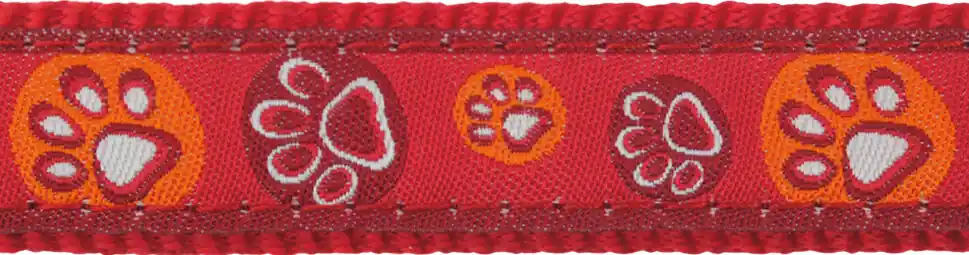 Aktuální Red Dingo vodítko přepínací – Paw Impressions Red – 15 mm x 2 m