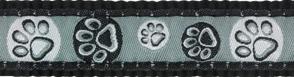 Super Cena Red Dingo vodítko přepínací – Paw Impressions Black – 20 mm x 2 m