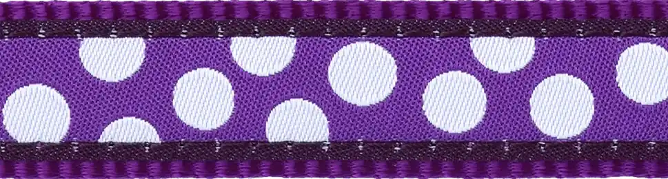 Hit Sezóny Red Dingo vodítko přepínací – White Spots on Purple – 20 mm x 2 m
