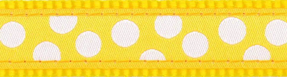 Vrácení Zdarma Red Dingo vodítko přepínací – White Spots on Yellow – 25 mm x 2 m
