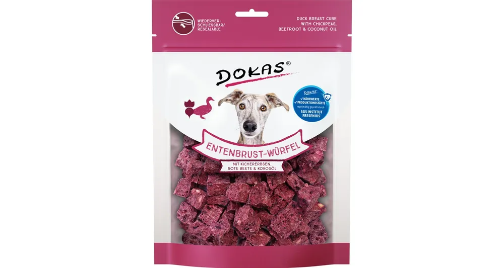 Dokas Kachní kostky s cizrnou a červenou řepou 150 g Kup Teď