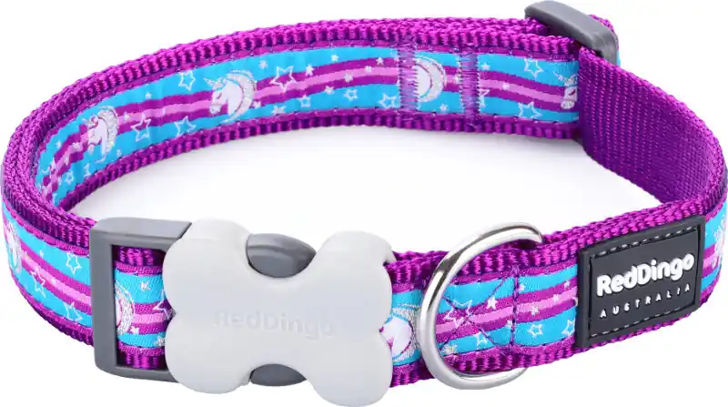 Red Dingo obojek – Unicorn Purple – 20 mm x 30-47 cm Expresní Doručení