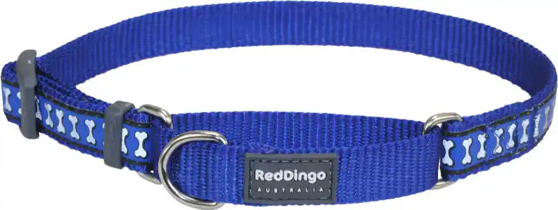 Red Dingo obojek polostahovací reflexní – Bones Navy – 20 mm x 30-44 cm Akční Nabídka