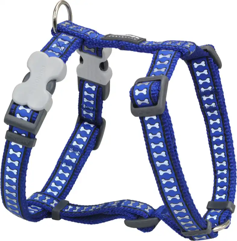 Nová Kolekce Red Dingo postroj reflexní – Bones Navy – 25 mm x 71-113 cm