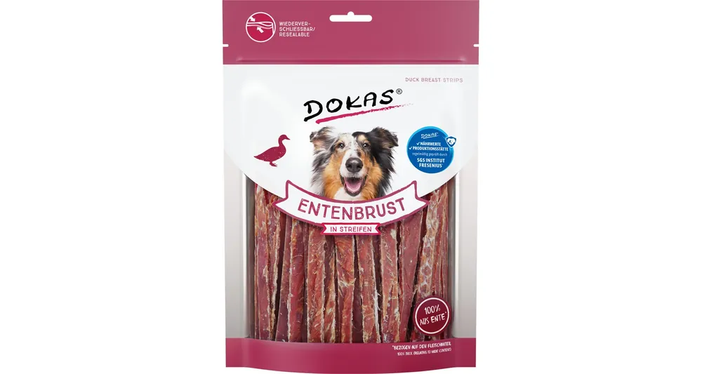 Tovární Cena BALENÍ 8 ks – Dokas Kachní prsa proužky 250 g