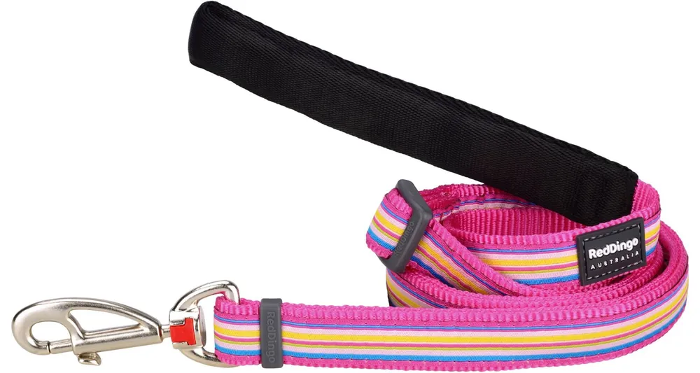 Nejlepší Volba Red Dingo vodítko – Horizontal Stripes Hot Pink – 12 mm x 1,8 m