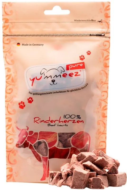 Dokud Zásoby Vydrží Yummeez Pure Mrazem sušená hovězí srdíčka 35 g