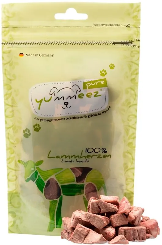 Yummeez Pure Mrazem sušená jehněčí srdíčka 35 g Ověřený