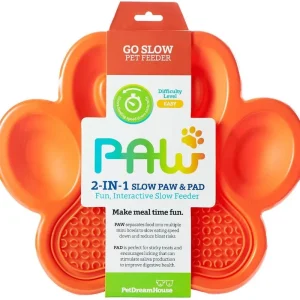 PetDreamHouse zpomalovací miska Paw 2 v 1 – oranžová Sleva