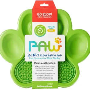 Vysoce Kvalitní PetDreamHouse zpomalovací miska Paw 2 v 1 – zelená