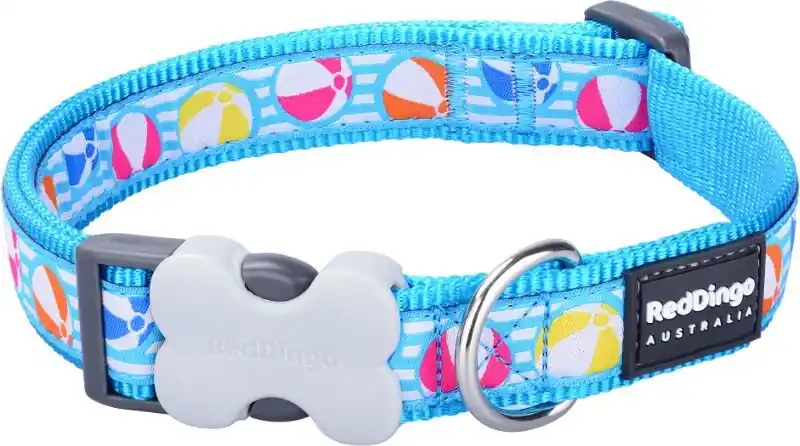 Red Dingo obojek – Beach Ball Turquoise – 25 mm x 41-63 cm Vrácení Zdarma