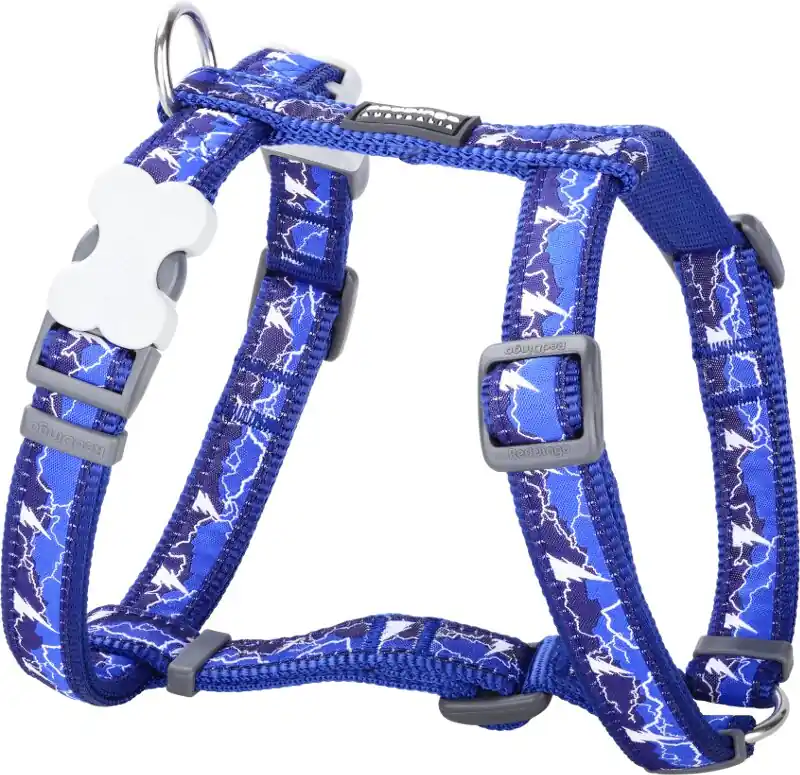 Aktuální Red Dingo postroj – Lightning Dark Blue – 15 mm x 36-54 cm