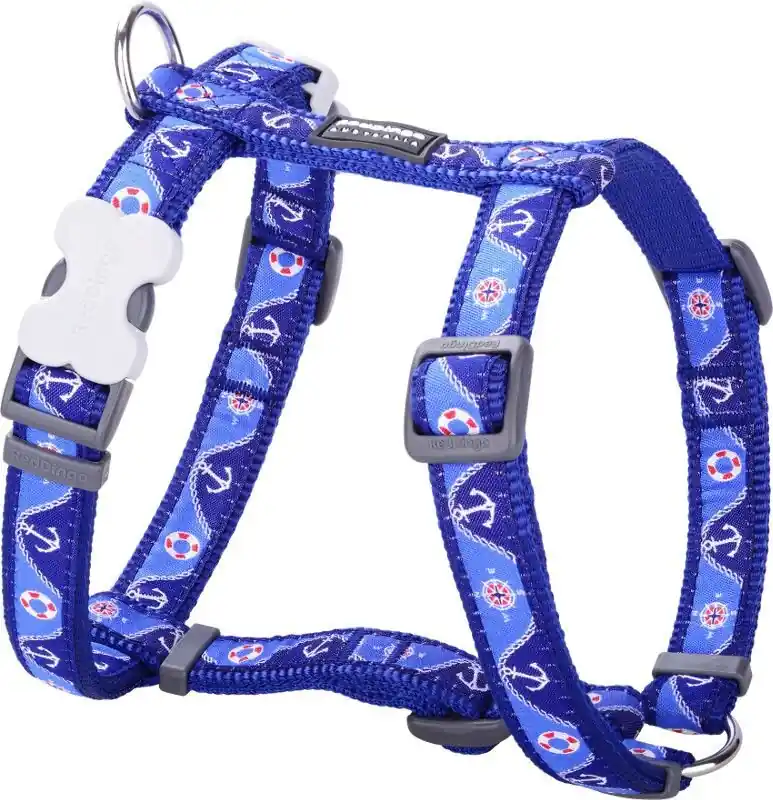 Levný Red Dingo postroj – Nautical Dark Blue – 25 mm x 56-80 cm