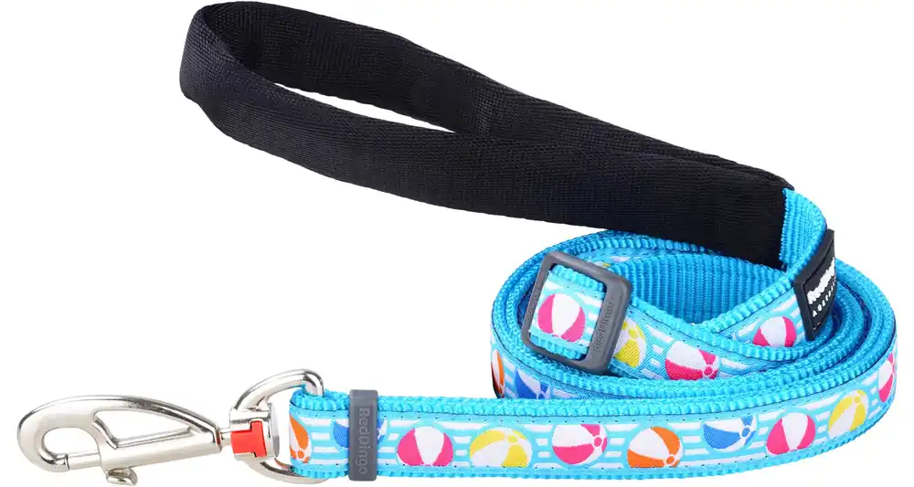 Sleva Red Dingo vodítko – Beach Ball Turquoise – 15 mm x 1,8 m