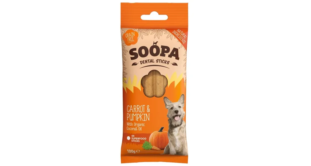 Cenově Výhodný Soopa Dentální tyčinky s mrkví a dýní 100 g