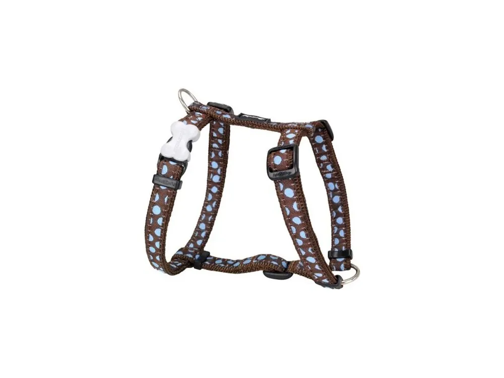 Postroj Red Dingo 12 mm x 30-44 cm - Blue Spots on Brown Poslední Šance
