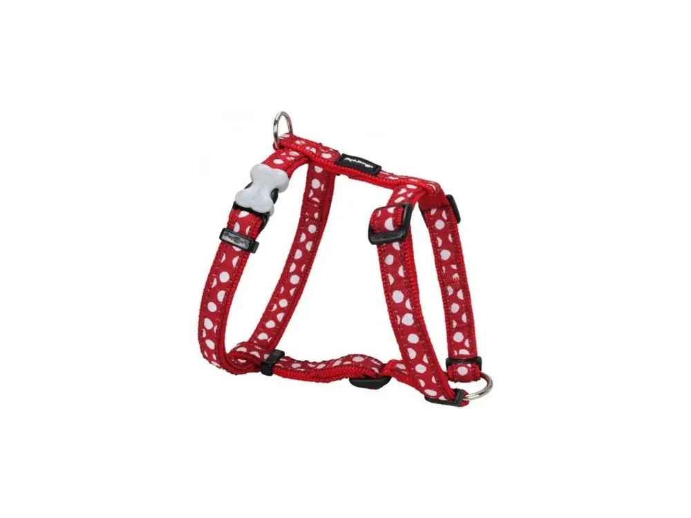 Postroj Red Dingo 12 mm x 30-44 cm - White Spots on Red Super Cena