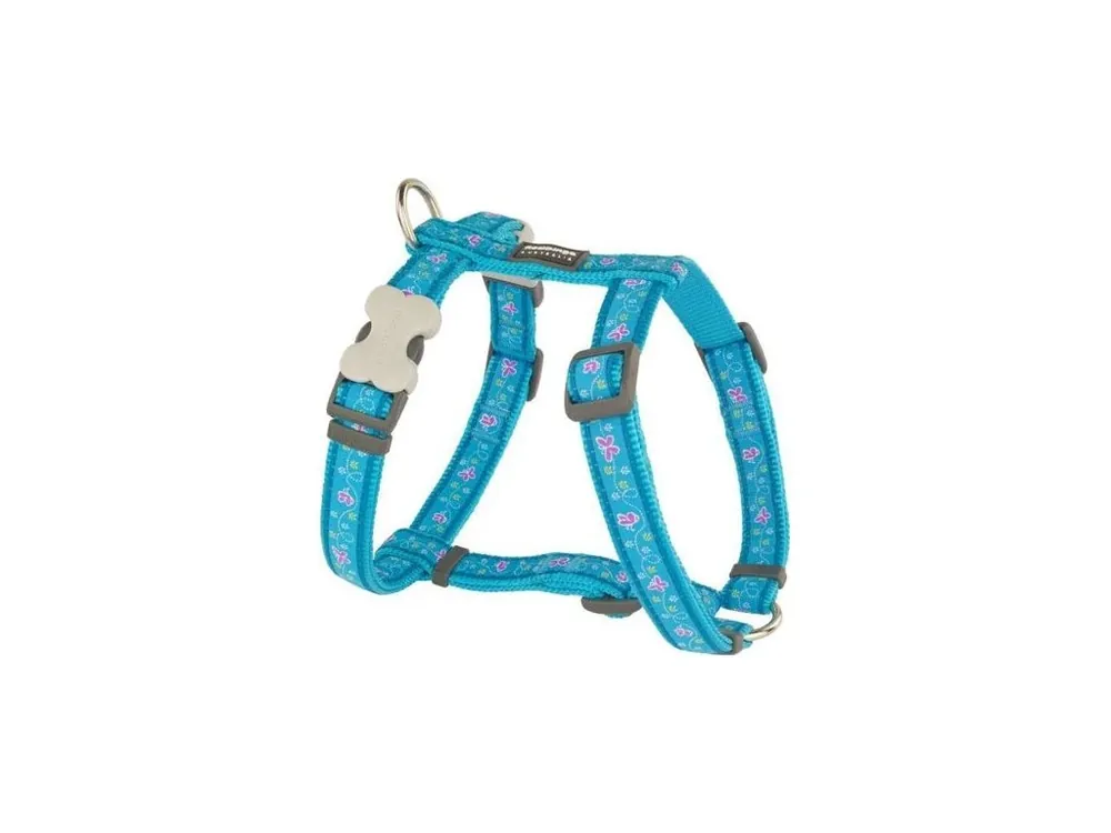 Postroj Red Dingo 12 mm x 30-44 cm - Butterfly Turquoise Značkový