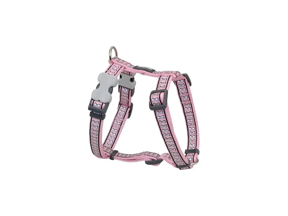 Postroj Red Dingo 12 mm x 30-44 cm - Bones Reflexní- Sv.Růžová Nejprodávanější