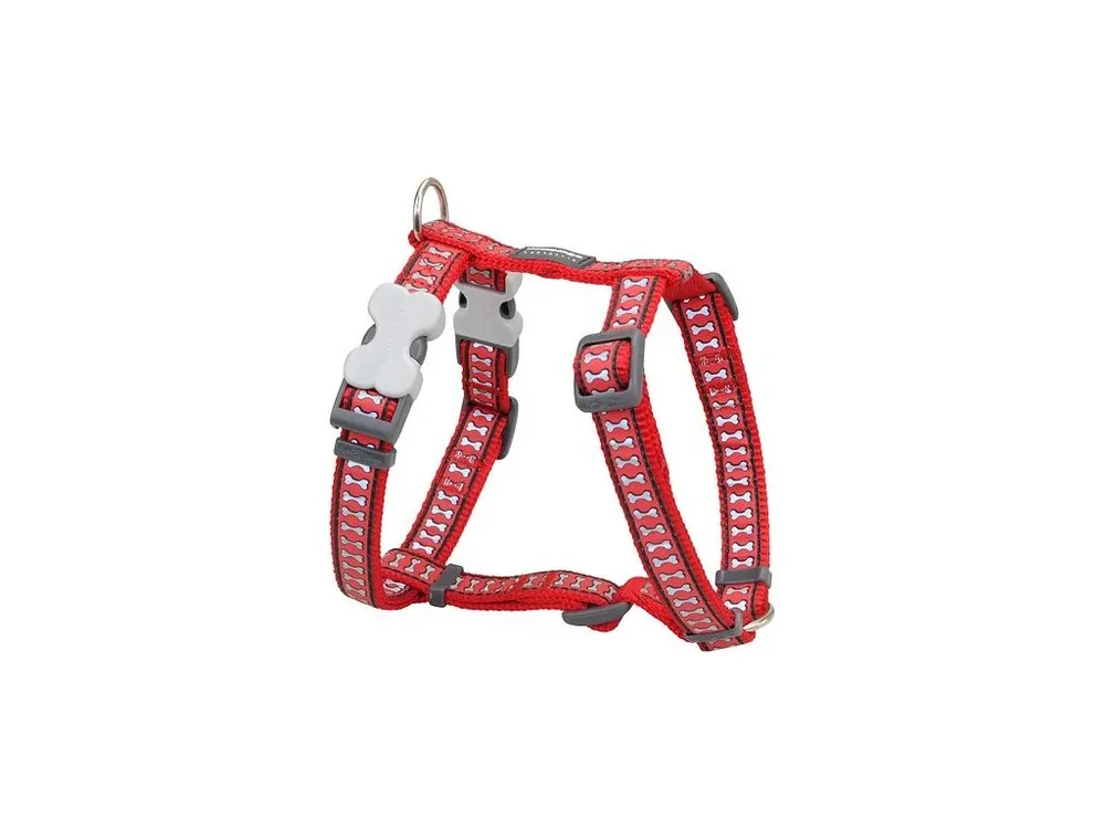 Rychlé Dodání Postroj Red Dingo 15 mm x 36-54 cm - Bones Reflexní - Červená